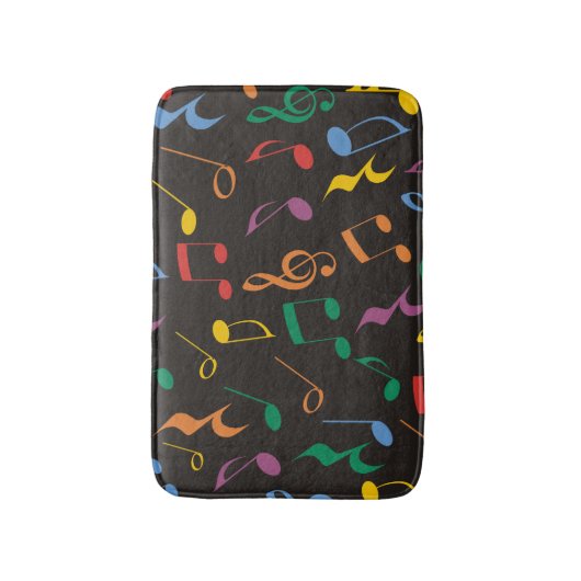 Farbige Musiknoten Badematte (Vorderseite Vertikal)
