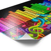 Farbige Musiknoten Equalizer Sounds Fotodruck (Ecke)