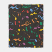 Farbige Musiknoten Fleecedecke (Vorderseite)
