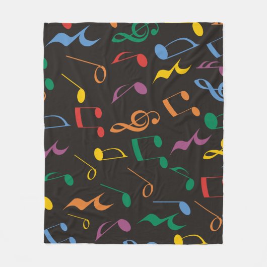 Farbige Musiknoten Fleecedecke (Vorderseite)