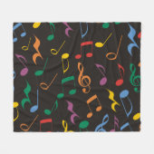 Farbige Musiknoten Fleecedecke (Vorderseite (Horizontal))