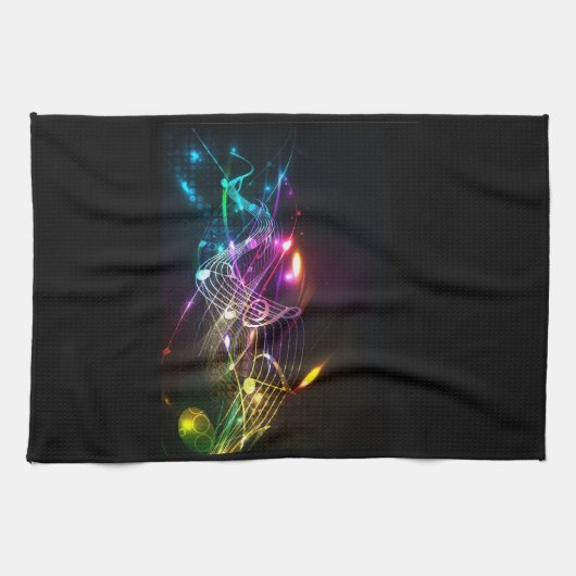 Farbige Musiknoten für Musikfans Handtuch (Horizontal)