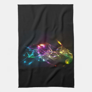 Farbige Musiknoten für Musikfans Handtuch