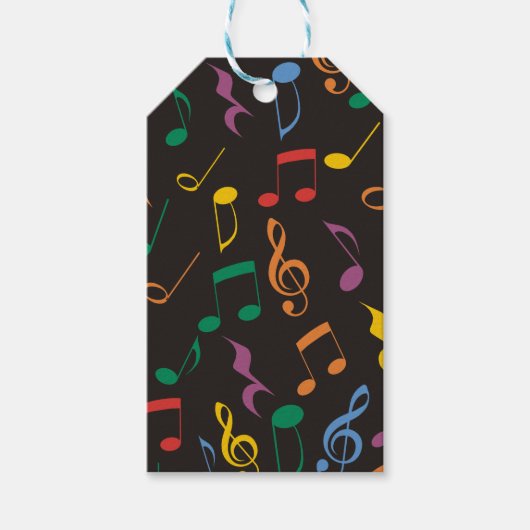 Farbige Musiknoten Geschenkanhänger (Vorderseite)