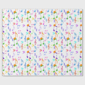 Farbige Musiknoten Geschenkpapier (Flach)