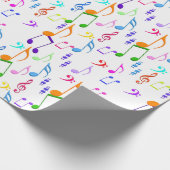 Farbige Musiknoten Geschenkpapier (Ecke)