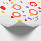 Farbige Musiknoten Geschenkpapier (Ecke)