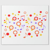 Farbige Musiknoten Geschenkpapier (Flach)