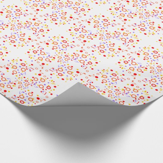 Farbige Musiknoten Geschenkpapier (Ecke)