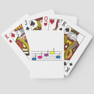 Farbige Musiknoten Helles musikalisches Design Spielkarten