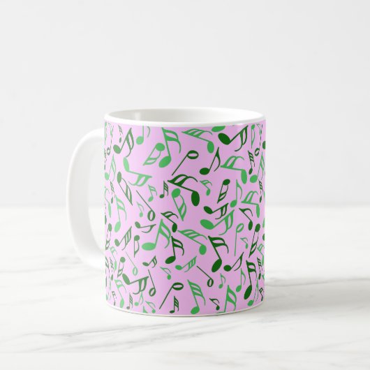 Farbige Musiknoten Kaffeetasse (Vorderseite Links)
