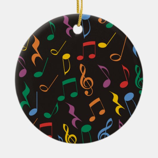 Farbige Musiknoten Keramikornament (Vorne)