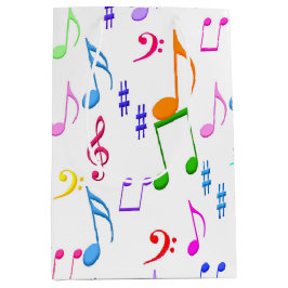 Farbige Musiknoten Mittlere Geschenktüte