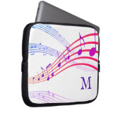 Farbige MUSIKNOTEN Monogram Laptopschutzhülle (Vorne Rechts)