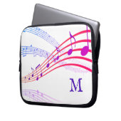 Farbige MUSIKNOTEN Monogram Laptopschutzhülle (Vorderseite Links)