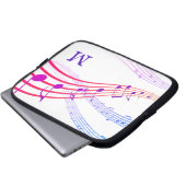 Farbige MUSIKNOTEN Monogram Laptopschutzhülle (Vorne Knopf)