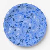 Farbige Musiknoten Pappteller (Vorderseite)