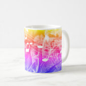 Farbige Musiknoten Personalisiert Kaffeetasse (VorderseiteRechts)