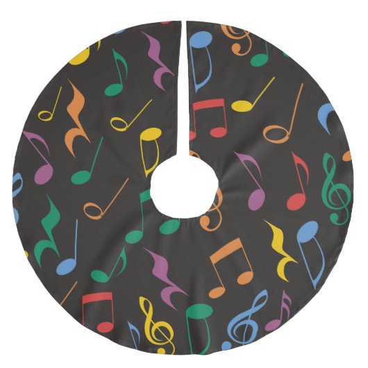 Farbige Musiknoten Polyester Weihnachtsbaumdecke (Vorderseite)