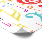 Farbige Musiknoten Poster (Ecke)