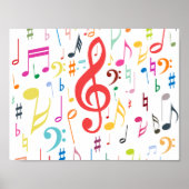 Farbige Musiknoten Poster (Vorne)