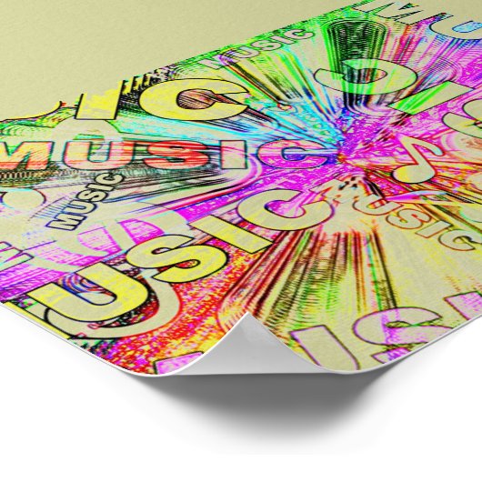 Farbige Musiknoten Poster (Ecke)