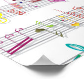 Farbige Musiknoten Poster (Ecke)