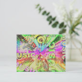 Farbige Musiknoten Postkarte (Stehend Vorderseite)