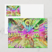 Farbige Musiknoten Postkarte (Vorne/Hinten)