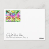 Farbige Musiknoten Postkarte (Rückseite)