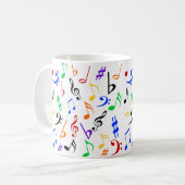Farbige Musiknoten Tasse (Vorderseite Links)