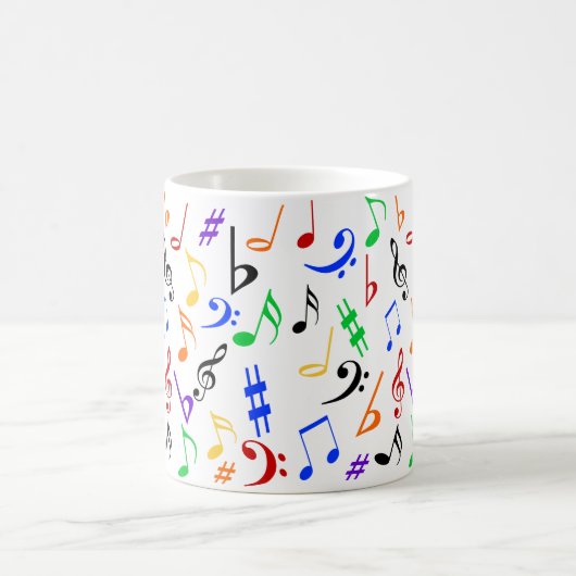 Farbige Musiknoten Tasse (Mittel)