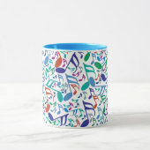 Farbige Musiknoten Tasse (Zentrum)
