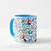 Farbige Musiknoten Tasse (Vorderseite Links)
