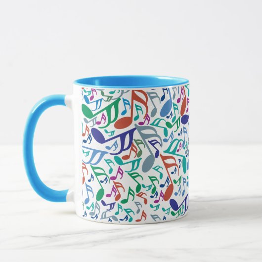 Farbige Musiknoten Tasse (Links)