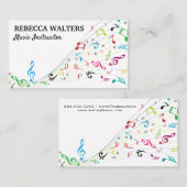 Farbige Musiknoten Visitenkarte (Vorne/Hinten)