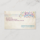 Farbige Musiknoten Visitenkarte (Rückseite)