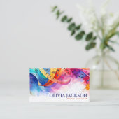 Farbige Musiknoten Wasserfarbe Visitenkarte (Stehend Vorderseite)