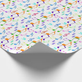 farbige Musiksymbole auf Weiß Geschenkpapier (Ecke)
