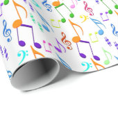 farbige Musiksymbole auf Weiß Geschenkpapier (Rolleneckpunkt)
