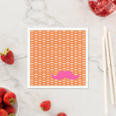 Farbige Mustache Stile Orange Pink Preppy Fun Serviette (Beispiel)
