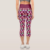Farbige Muster Cookies Macarons Dessert Capri Leggings (Rückseite)