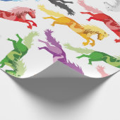 Farbige Muster-springende Pferde Geschenkpapier (Ecke)