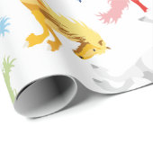 Farbige Muster-springende Pferde Geschenkpapier (Rolleneckpunkt)