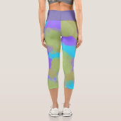 Farbige, mutige moderne künstlerische Muster Capri Leggings (Rückseite)
