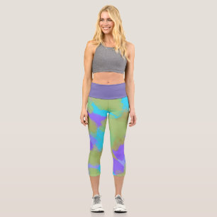 Farbige, mutige moderne künstlerische Muster Capri Leggings
