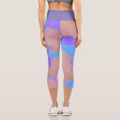Farbige, mutige moderne künstlerische Muster Capri Leggings (Rückseite)