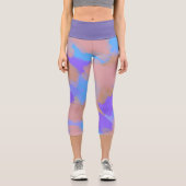 Farbige, mutige moderne künstlerische Muster Capri Leggings (Vorderseite)