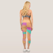 Farbige, mutige moderne künstlerische Muster Capri Leggings (Rückseite)