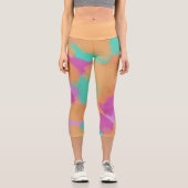 Farbige, mutige moderne künstlerische Muster Capri Leggings (Vorderseite)